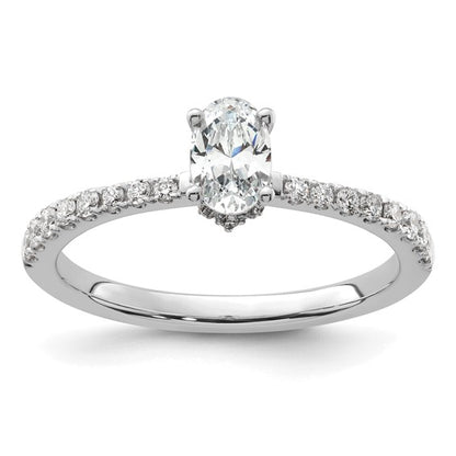 14kw Lab Grown Diamond VS/SI GH S/M Oval Engagement Ring