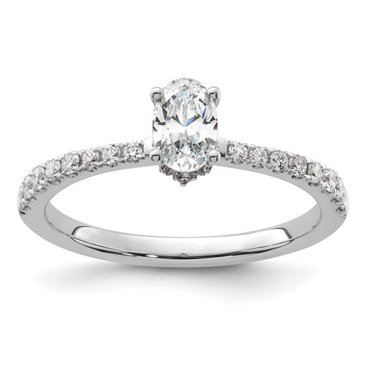 14kw Lab Grown Diamond VS/SI GH S/M Oval Engagement Ring