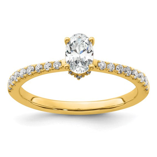 14ky Lab Grown Diamond SI, G H I, S/M Oval Engagement Ring