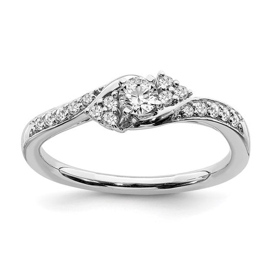 10k White Gold Diamond Engagement Ring