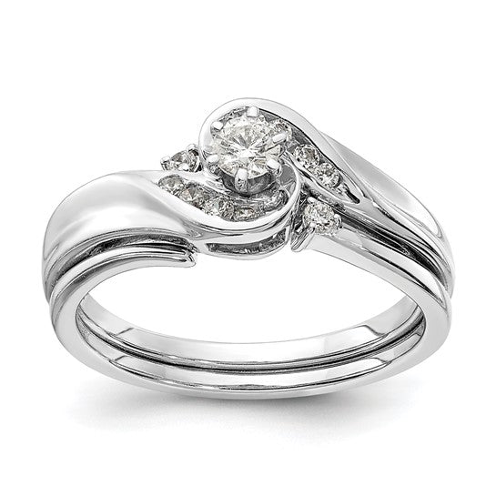 14K White Gold Lab Grown Diamond VS/SI GH, By-Pass Engagement Ring