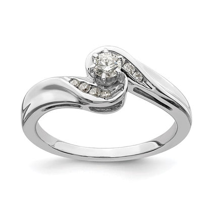 14K White Gold Lab Grown Diamond VS/SI GH, By-Pass Engagement Ring