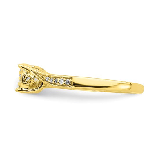 10k Yellow Gold Diamond Cluster Engagement Ring