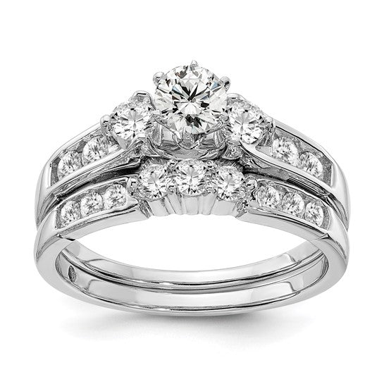 14K White Gold Lab Grown Diamond SI1/SI2, G H, Complete Engagement Ring