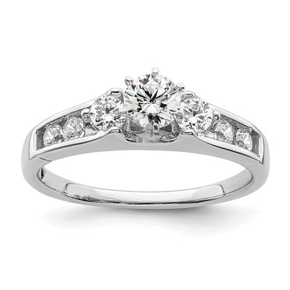 14K White Gold Lab Grown Diamond SI1/SI2, G H, Complete Engagement Ring