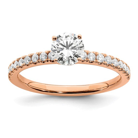 14K Rose Gold Lab Grown Diamond VS/SI GH, Semi-mount Engagement Ring