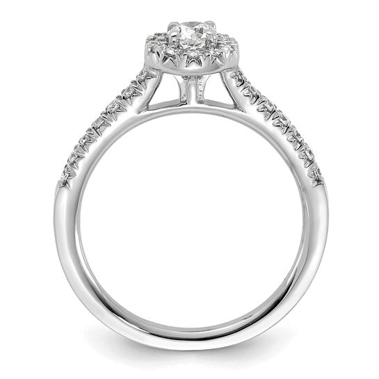 14K White Gold Eternal Promise Lab Grown Diamond Halo Complete Ring