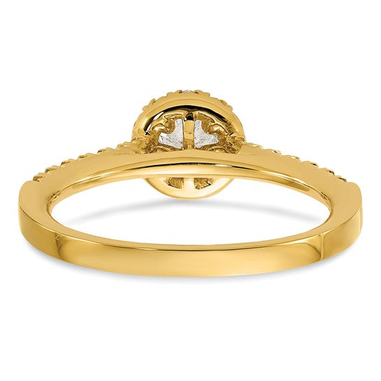 14K Eternal Promise Lab Grown Diamond Halo Complete Ring