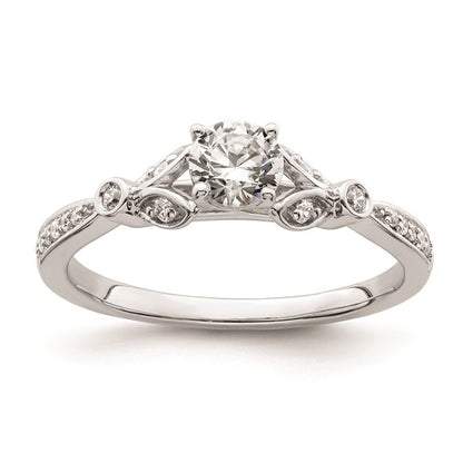 14K White Gold Vintage 1/2 carat Complete Diamond Engagement Ring
