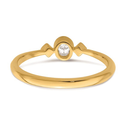 14k Petite 3-Stone 1/15 carat Oval Diamond Complete Promise/Engagement Ring