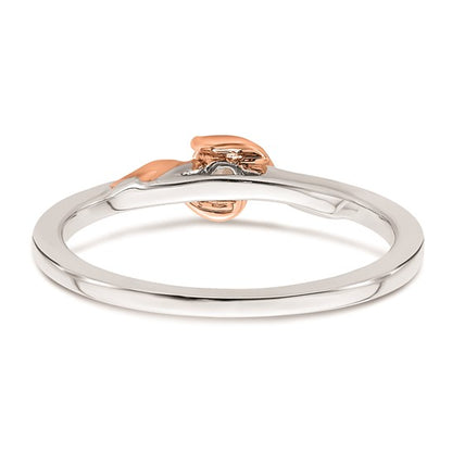 First Promise 14k White and Rose Gold 1/10 carat Round Diamond Complete Promise/Engagement Ring