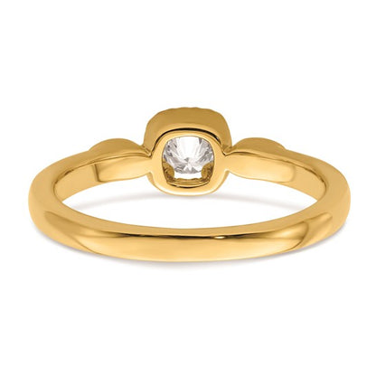 14k Rope Edge Petite 1/4 carat Round Diamond Complete Promise/Engagement Ring