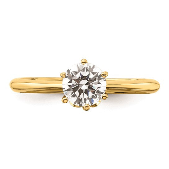 14k (Holds 3/4 carat (5.80 mm) Round) 4-Prong with .02 carat Diamond Leaf Design Semi-Mount Engagement Ring