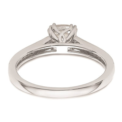 14k White Gold (Holds 3/4 carat (5.4mm) Cushion Center) 1/6 carat Diamond Semi-Mount Engagement Ring