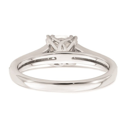 14k White Gold (Holds 1 carat (6.00mm) Cushion Center) 1/5 carat Diamond Semi-Mount Engagement Ring