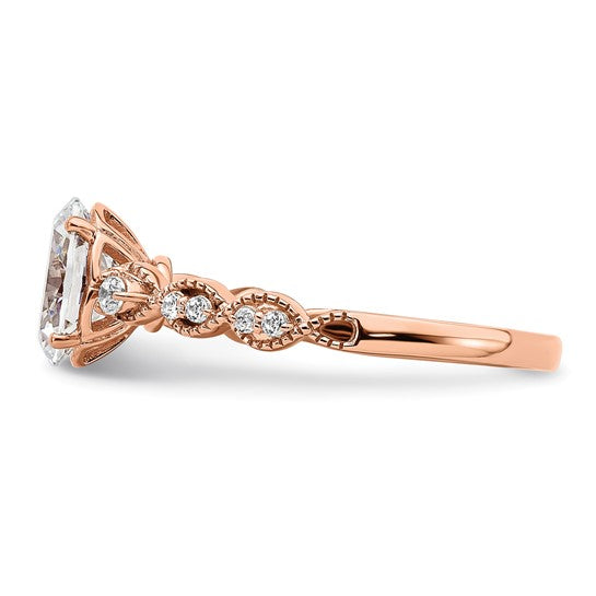 14K Rose Gold Lab Grown Diamond Semi-Mount Engagement Ring