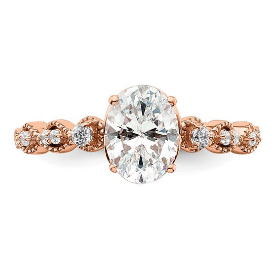 14K Rose Gold Lab Grown Diamond Semi-Mount Engagement Ring