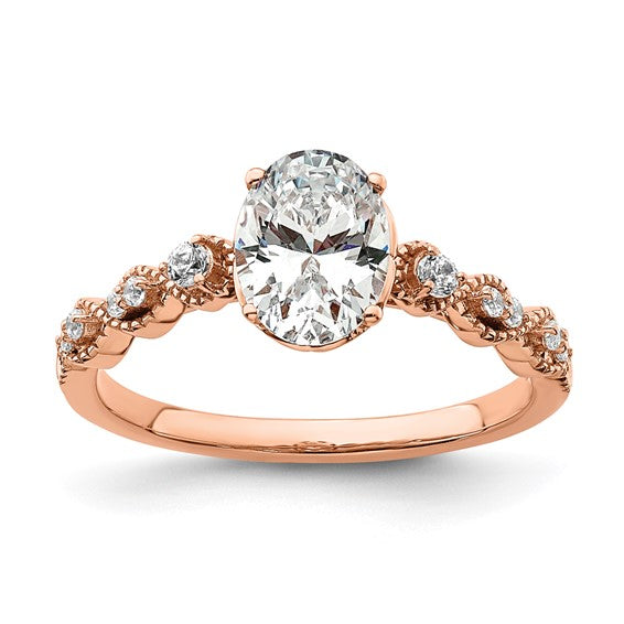 14K Rose Gold Lab Grown Diamond Semi-Mount Engagement Ring