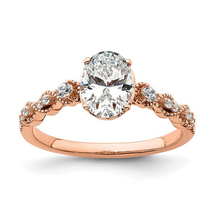 14K Rose Gold Lab Grown Diamond Semi-Mount Engagement Ring