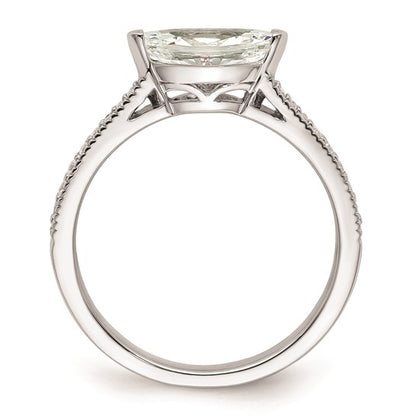 14k White Gold East West (Holds 1 carat (10.5x5.6mm) Marquise Center) 1/8 carat Diamond Semi-Mount Engagement Ring