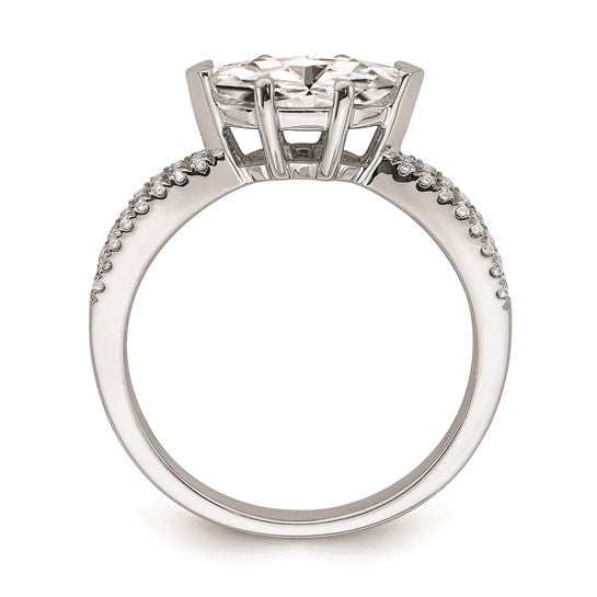 14k White Gold East West (Holds 1 carat (10.5x5.6mm) Marquise Center) 1/6 carat Diamond Semi-Mount Engagement Ring