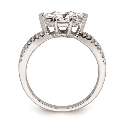 14k White Gold East West (Holds 1 carat (10.5x5.6mm) Marquise Center) 1/6 carat Diamond Semi-Mount Engagement Ring