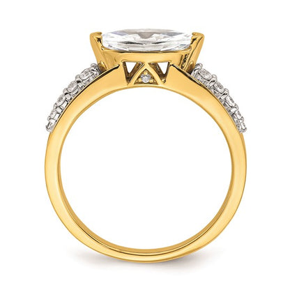 14k East West (Holds 1 carat (10.5x5.6mm) Marquise Center) 1/6 carat Diamond Semi-Mount Engagement Ring