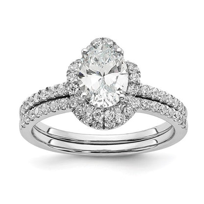 14K White Gold Lab Grown Diamond VS/SI GH, Oval Semi-Mount Eng. Ring