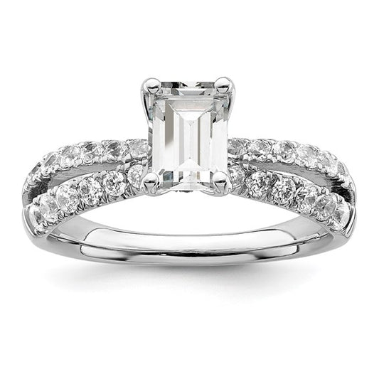 14K White Gold Lab Grown Diamond VS/SI GH, Semi-Mount Eng. Ring