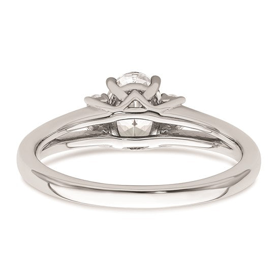 14k White Gold Oval Semi-Mount Split Band Engagement Ring