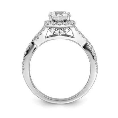 14k White Gold Lab Grown Semi-mount Engagement Ring