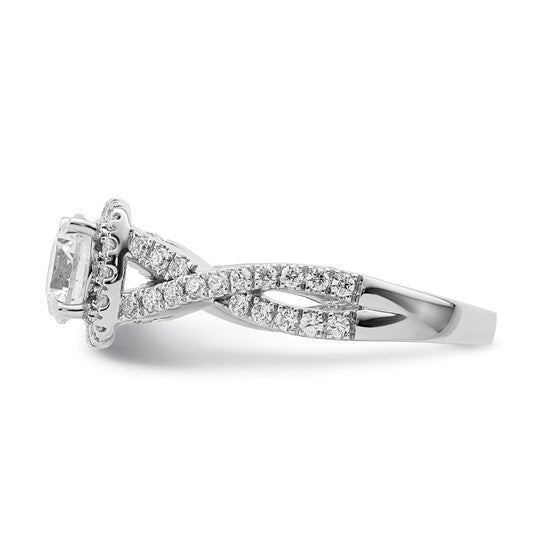 14k White Gold Lab Grown Semi-mount Engagement Ring