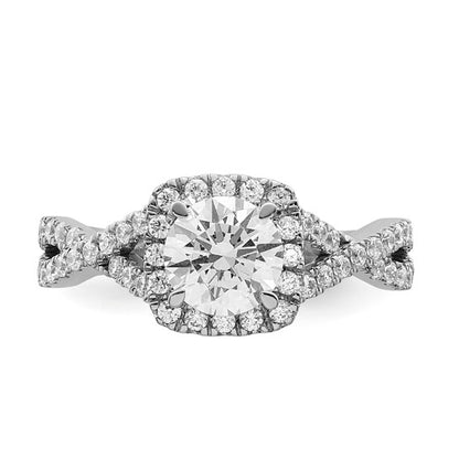 14k White Gold Lab Grown Semi-mount Engagement Ring