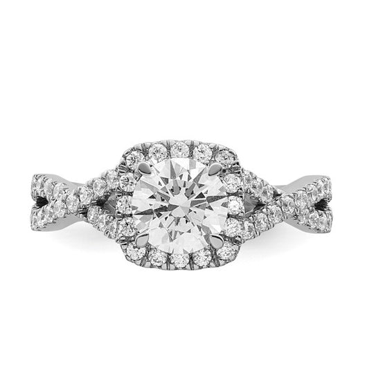 14k White Gold Lab Grown Semi-mount Engagement Ring