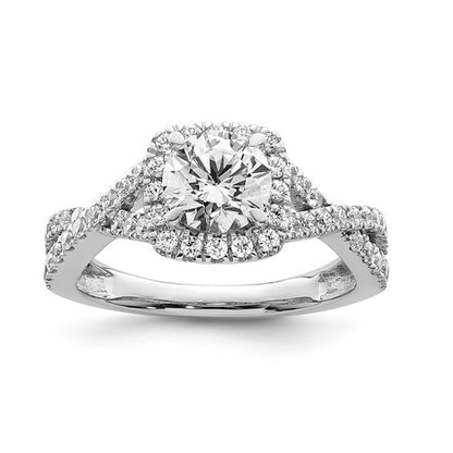 14k White Gold Lab Grown Semi-mount Engagement Ring