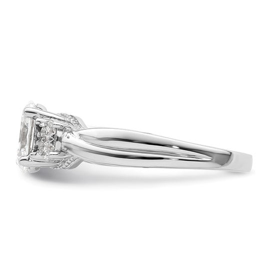 14K White Gold Lab Grown Diamond Semi-mount Oval Engagement Ring