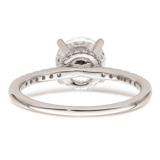 14K White Gold (Holds 1.5 carat (7.5mm) Round Center) 1/4 carat Diamond Semi-mount Engagement Ring