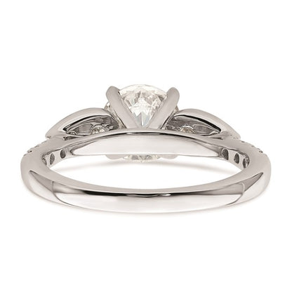 14K White Gold (Holds 1.25 carat (7.00mm) Round Center) 3/8 carat Diamond Semi-Mount Engagement Ring