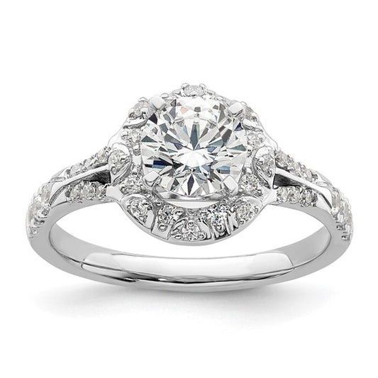 14K White Gold Lab Grown Diamond VS/SI GH, Semi-mount Engagement Rin