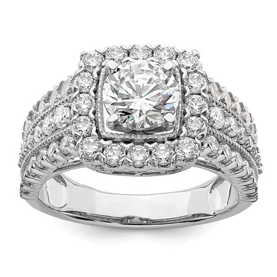 14K White Gold Lab Grown Diamond VS/SI GH, Semi-mount Engagement Rin