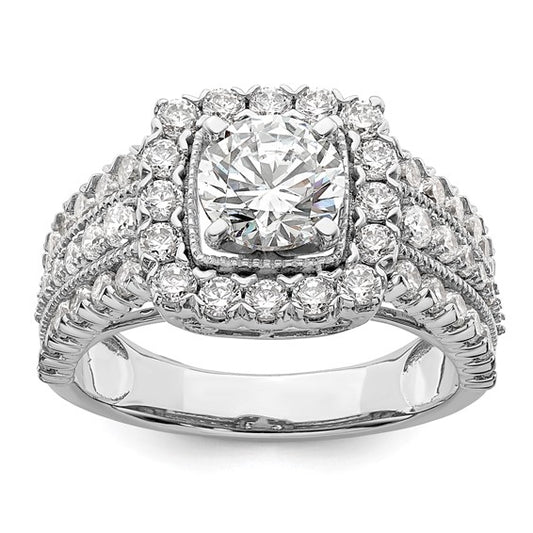 14K White Gold Lab Grown Diamond VS/SI GH, Semi-mount Engagement Rin