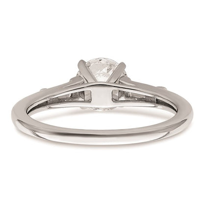 14K White Gold Semi-Mount Including 2-Baquette Side Stones Diamond Engagement Ring