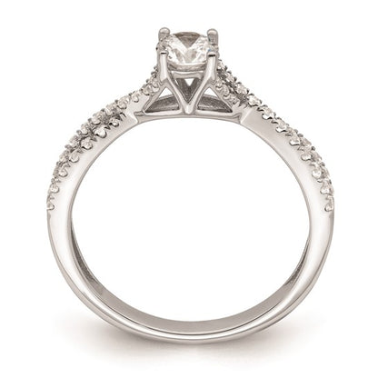 14k White Gold Criss-Cross 5/8 carat tw. Diamond Complete Engagement Ring