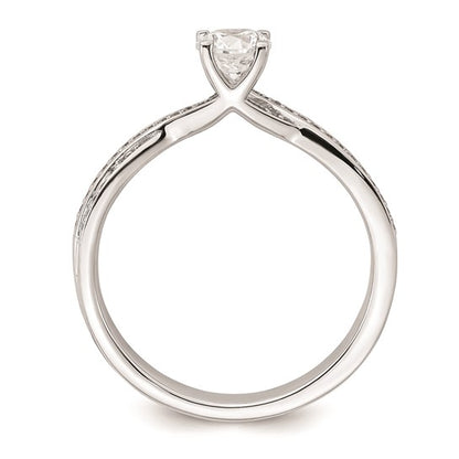 14k White Gold Criss-Cross 1/2 carat tw. Diamond Complete Engagement Ring