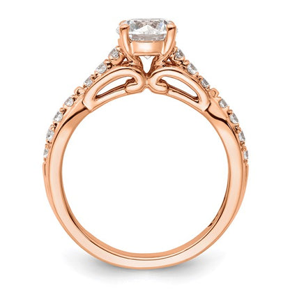 14K Rose Gold Lab Grown Diamond VS/SI GH, Semi-mount Engagement Ring