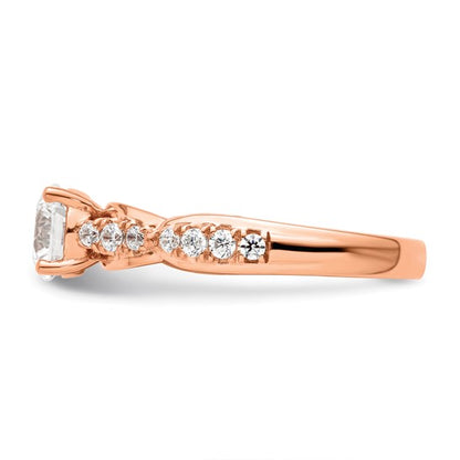 14K Rose Gold Lab Grown Diamond VS/SI GH, Semi-mount Engagement Ring