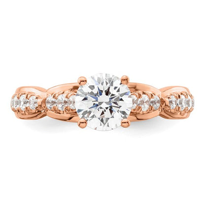 14K Rose Gold Lab Grown Diamond VS/SI GH, Semi-mount Engagement Ring