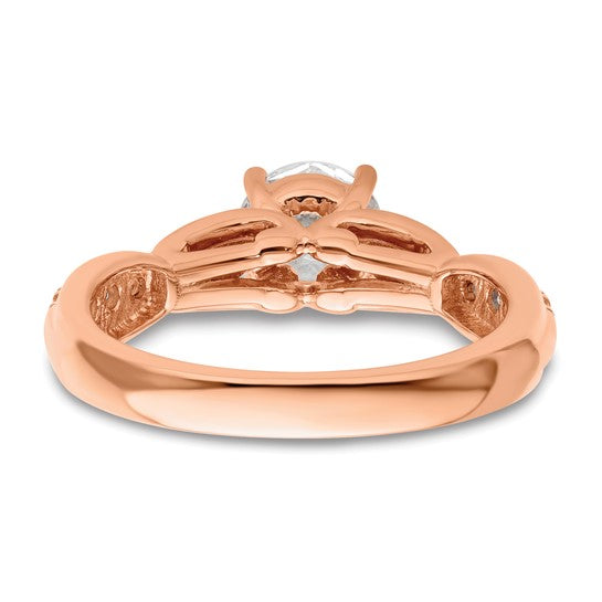 14K Rose Gold Lab Grown Diamond VS/SI GH, Semi-mount Engagement Ring