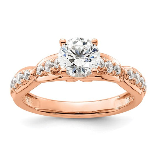 14K Rose Gold Lab Grown Diamond VS/SI GH, Semi-mount Engagement Ring