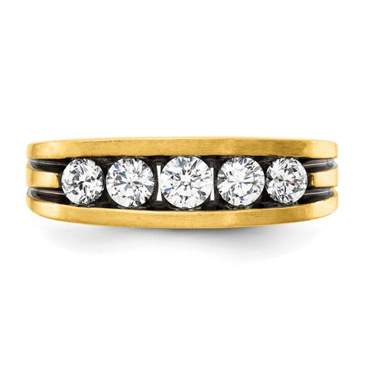 14K Lab Grown Diamond VS/SI GH, Black Rhodium Men's Ring